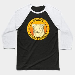 Miniature American Shepherd Dog Portrait Baseball T-Shirt